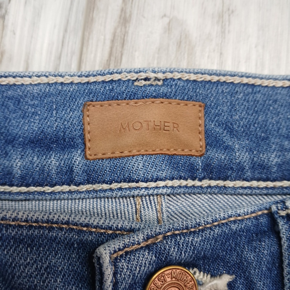 Mother Lil Weekender High Rise Flare Jeans Layover Blue P585-1008 Size 24 - Picture 3 of 13